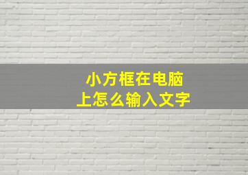 小方框在电脑上怎么输入文字