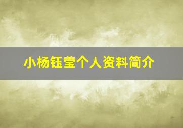 小杨钰莹个人资料简介