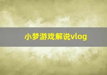 小梦游戏解说vlog