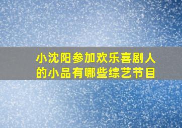 小沈阳参加欢乐喜剧人的小品有哪些综艺节目