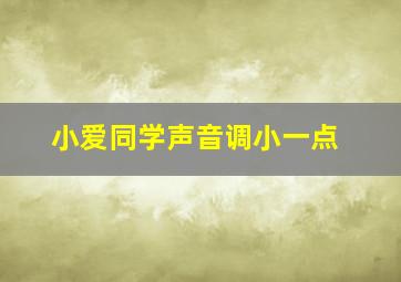 小爱同学声音调小一点