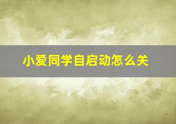 小爱同学自启动怎么关