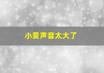 小爱声音太大了