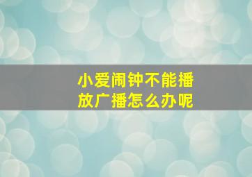 小爱闹钟不能播放广播怎么办呢