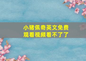 小猪佩奇英文免费观看视频看不了了