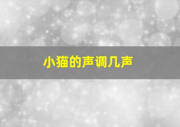 小猫的声调几声