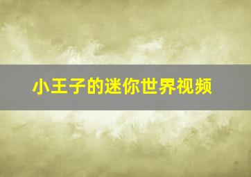 小王子的迷你世界视频