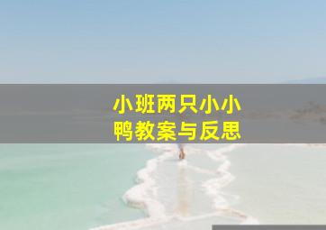 小班两只小小鸭教案与反思