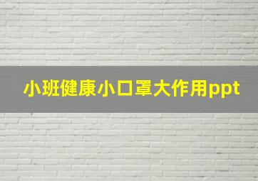 小班健康小口罩大作用ppt