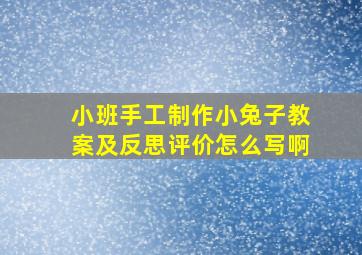 小班手工制作小兔子教案及反思评价怎么写啊