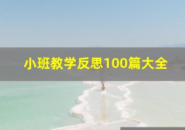 小班教学反思100篇大全