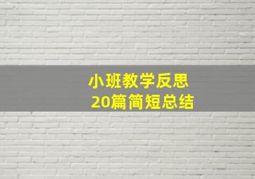 小班教学反思20篇简短总结