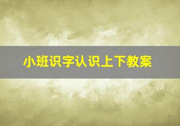 小班识字认识上下教案