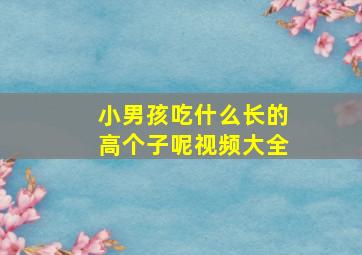 小男孩吃什么长的高个子呢视频大全