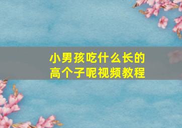 小男孩吃什么长的高个子呢视频教程