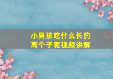 小男孩吃什么长的高个子呢视频讲解