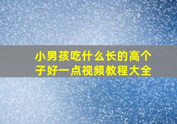 小男孩吃什么长的高个子好一点视频教程大全