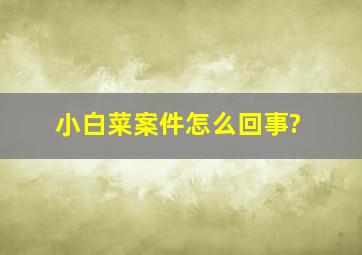 小白菜案件怎么回事?