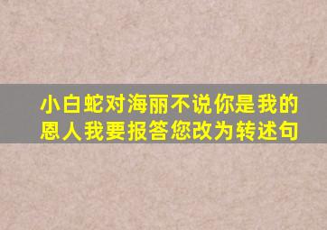 小白蛇对海丽不说你是我的恩人我要报答您改为转述句