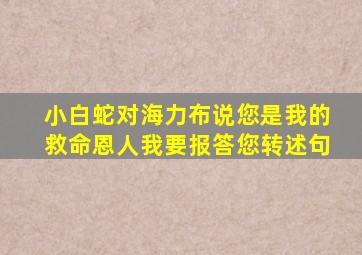 小白蛇对海力布说您是我的救命恩人我要报答您转述句