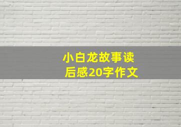 小白龙故事读后感20字作文