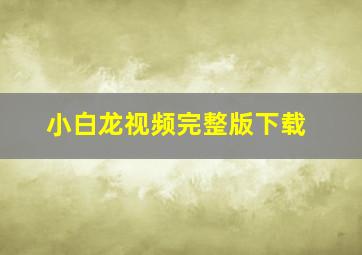 小白龙视频完整版下载