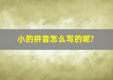 小的拼音怎么写的呢?