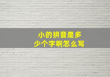 小的拼音是多少个字啊怎么写