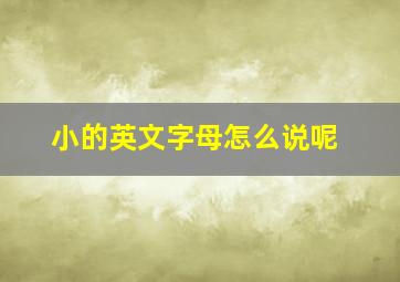 小的英文字母怎么说呢