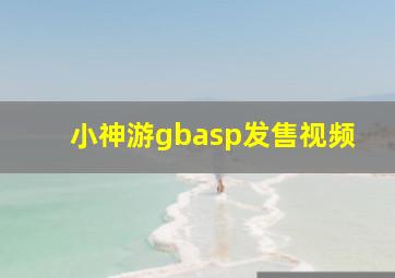 小神游gbasp发售视频