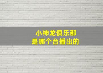 小神龙俱乐部是哪个台播出的