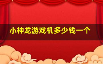 小神龙游戏机多少钱一个