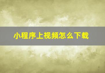 小程序上视频怎么下载