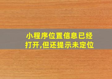 小程序位置信息已经打开,但还提示未定位