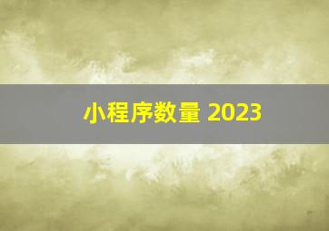 小程序数量 2023