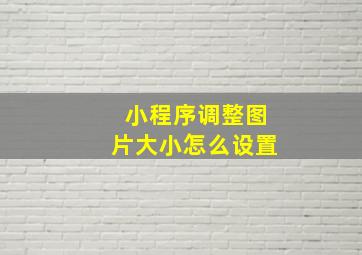 小程序调整图片大小怎么设置