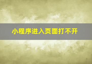 小程序进入页面打不开