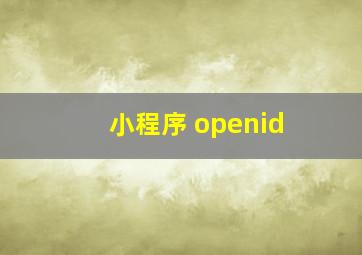 小程序 openid