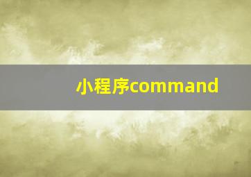 小程序command