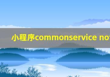 小程序commonservice not found