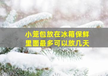 小笼包放在冰箱保鲜里面最多可以放几天