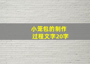 小笼包的制作过程文字20字