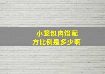 小笼包肉馅配方比例是多少啊