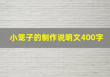 小笼子的制作说明文400字