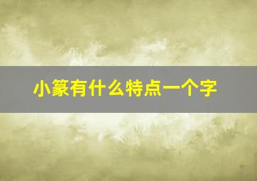 小篆有什么特点一个字