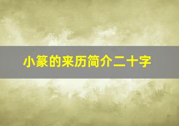 小篆的来历简介二十字