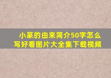 小篆的由来简介50字怎么写好看图片大全集下载视频