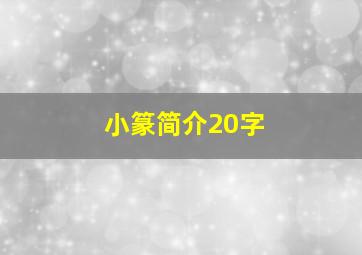 小篆简介20字