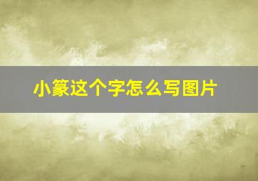 小篆这个字怎么写图片