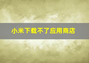 小米下载不了应用商店